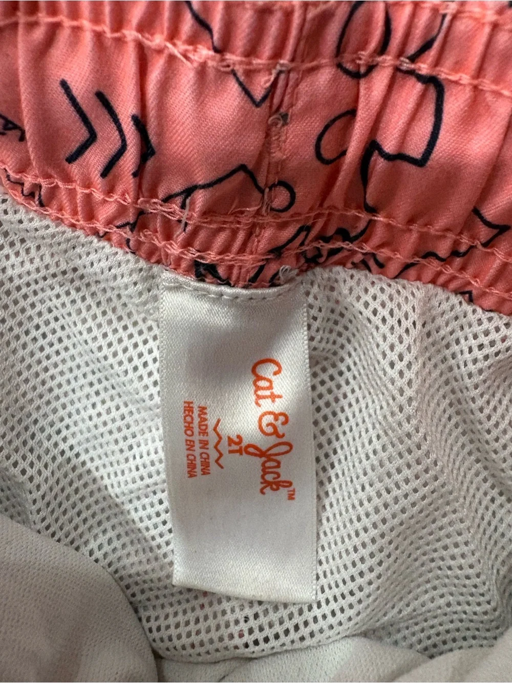 Cat & Jack Gray Rash Guard with Pink Shark-Print Swim Trunks